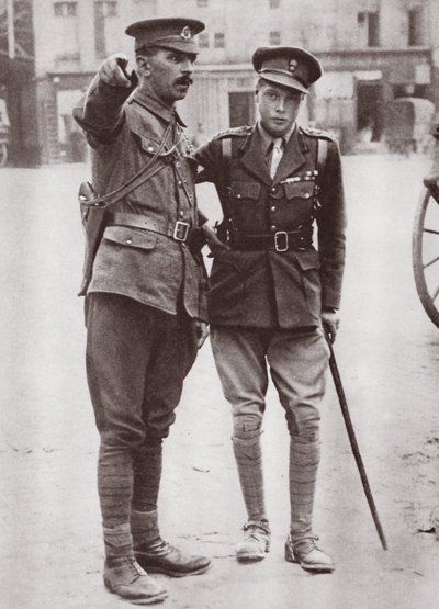 Edward, Prince of Wales, immediately signed up and begged to be allowed to serve at the Front, 1916 by English Photographer